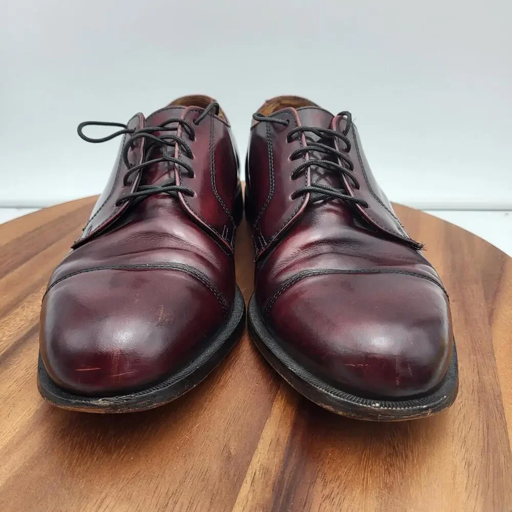 Vintage Cole Haan Oxford Dress Shoes Mens Sz 9 D Burgundy Cap Toe USA Made Derby